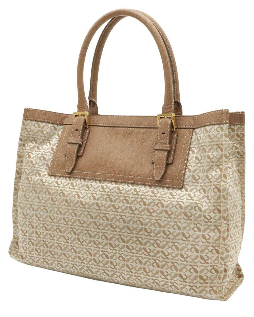 Loewe Brown Canvas Anagram Tote (Authentic Pre-Loved)