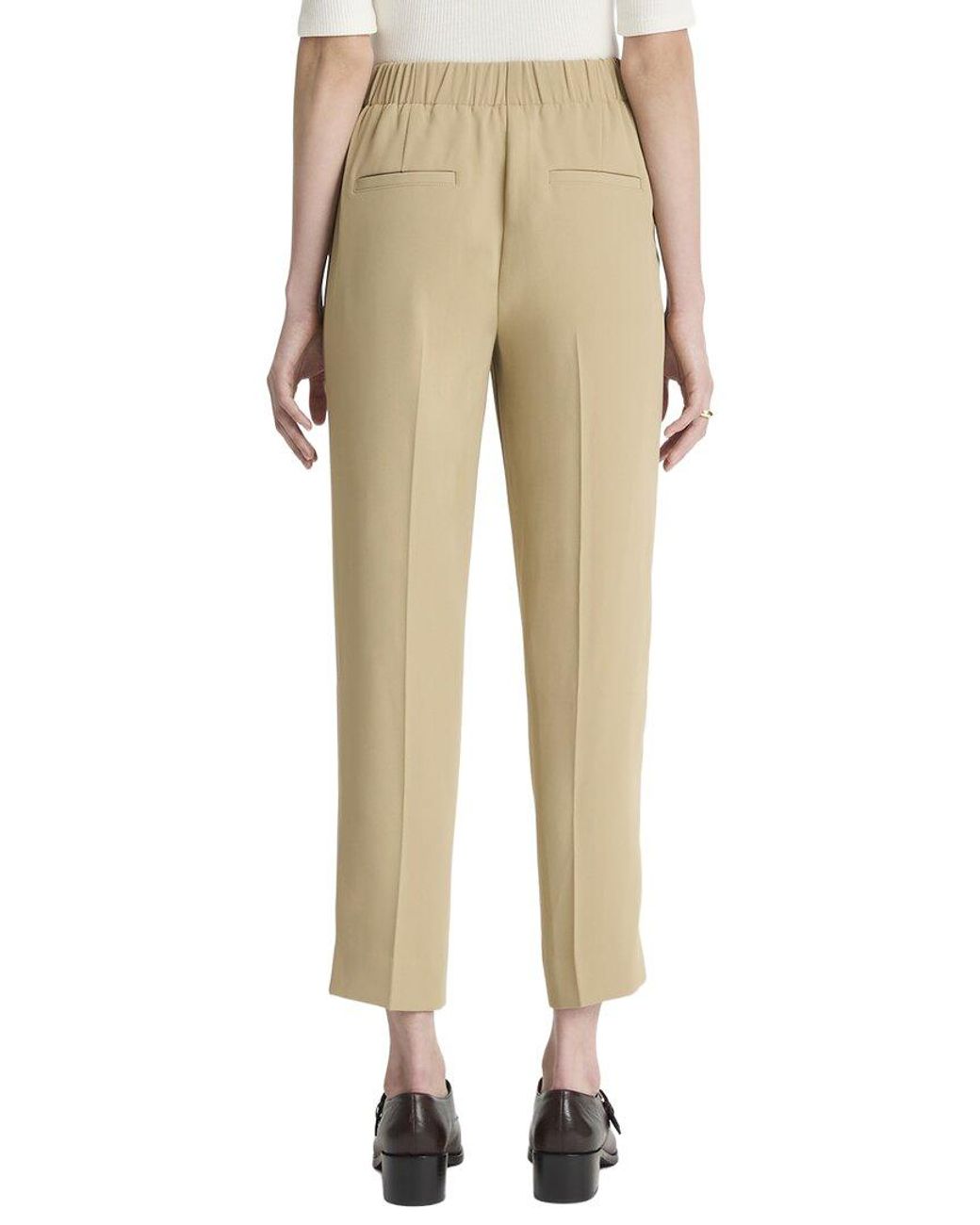 Vince Natural Mid Rise Tapered Pull On Pant