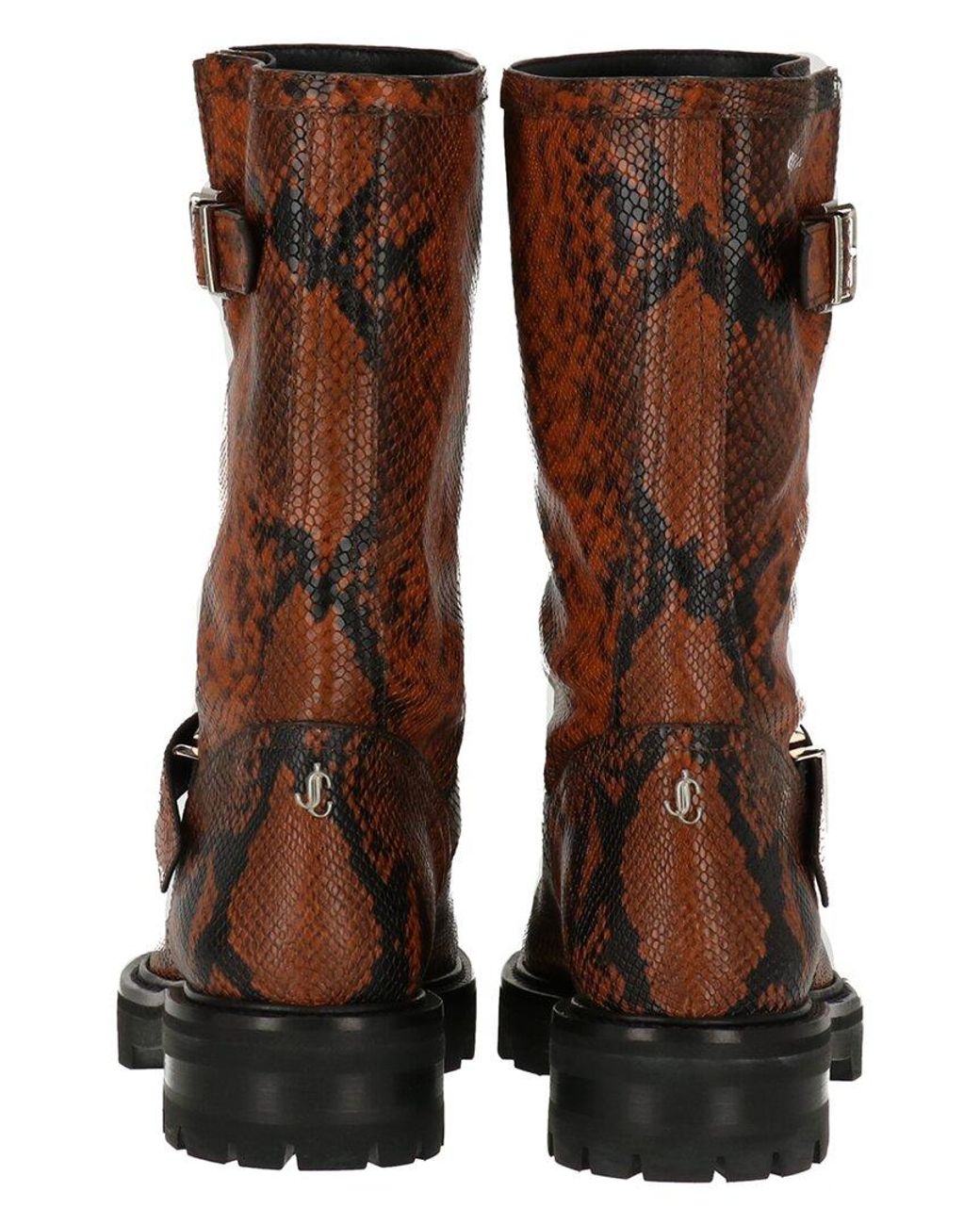 Jimmy Choo Brown Biker Ii Leather Boot