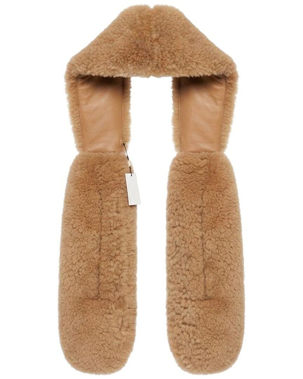 Bottega Veneta Natural 2021 Shearling Scarf, Never Worn (Authentic Pre-Loved)