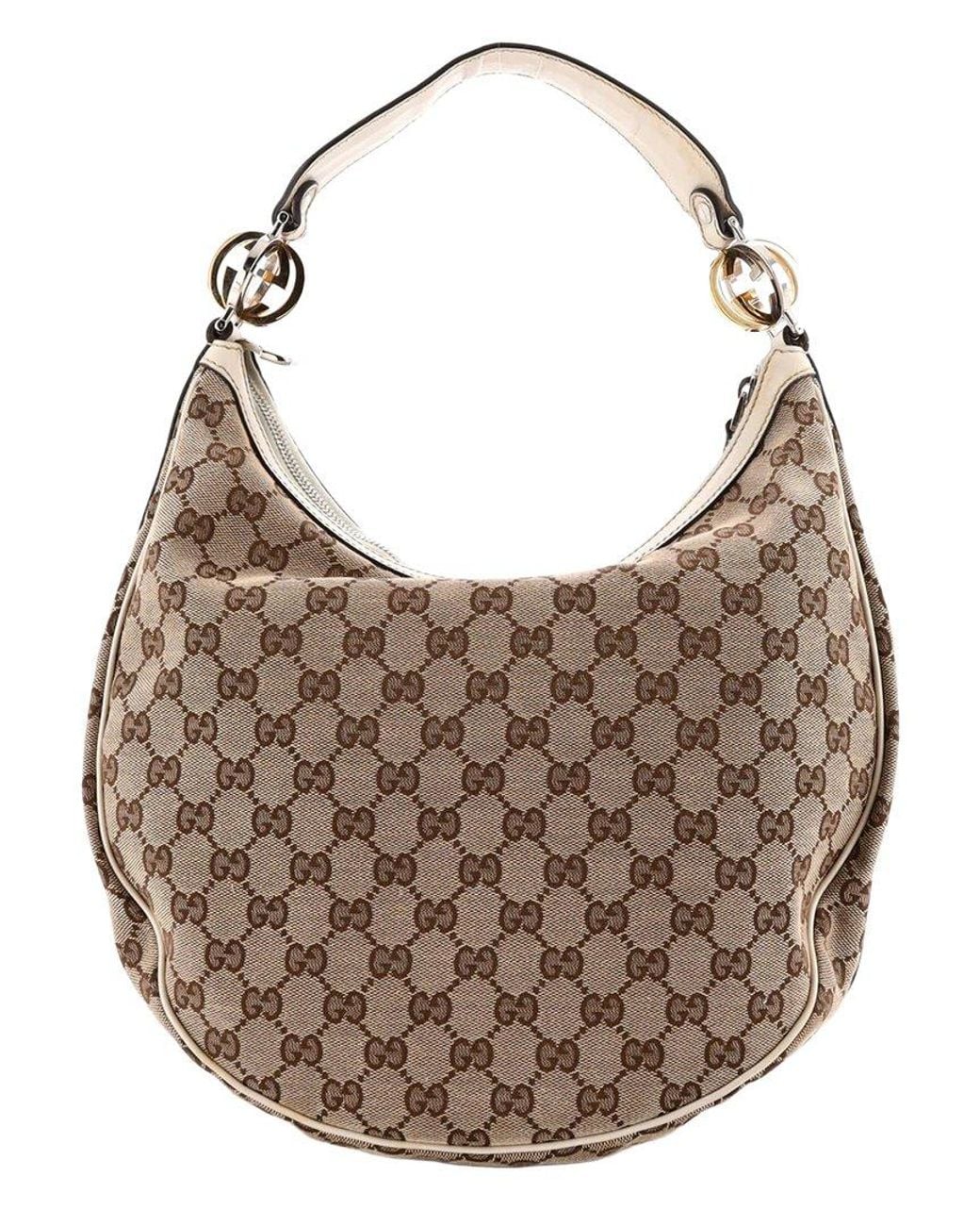 Gucci Brown Gg Canvas Twins Hobo Medium (Authentic Pre-Loved)