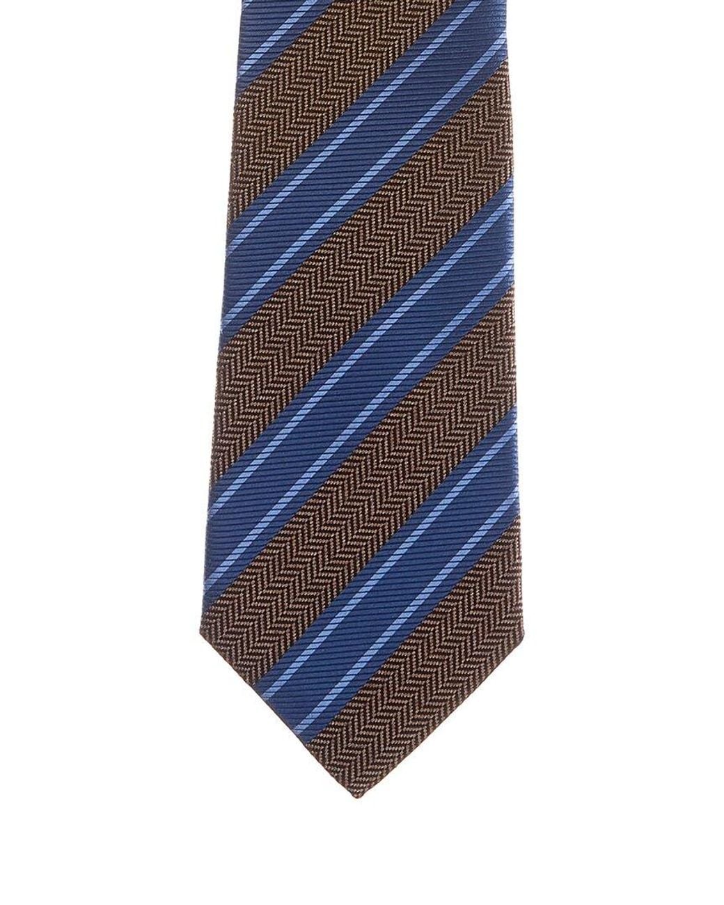 Canali Blue Stripe Silk Tie for men
