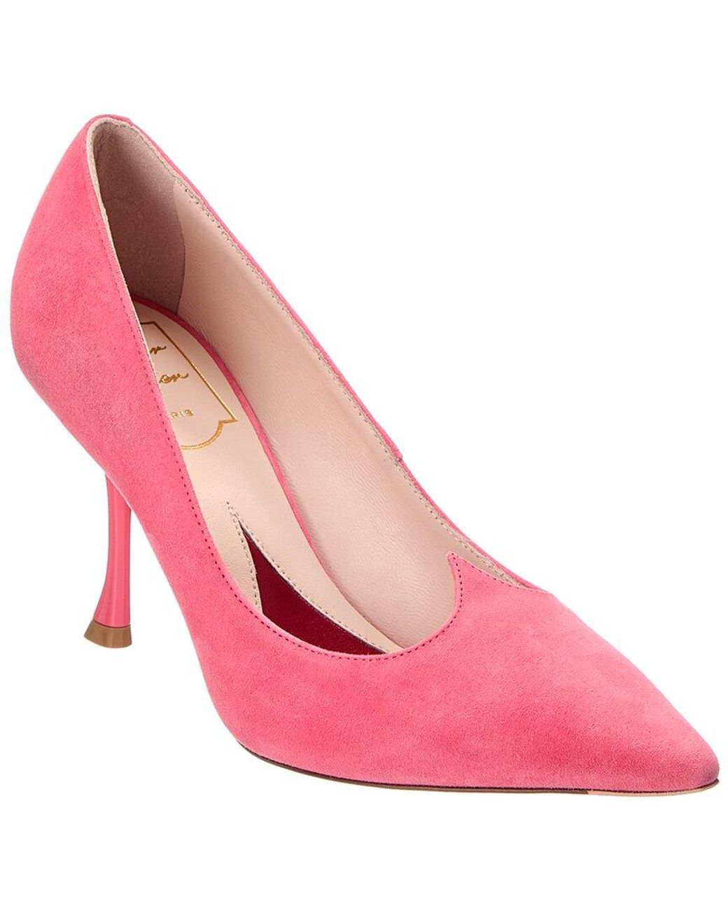 Roger Vivier Pink 80 Suede Pump