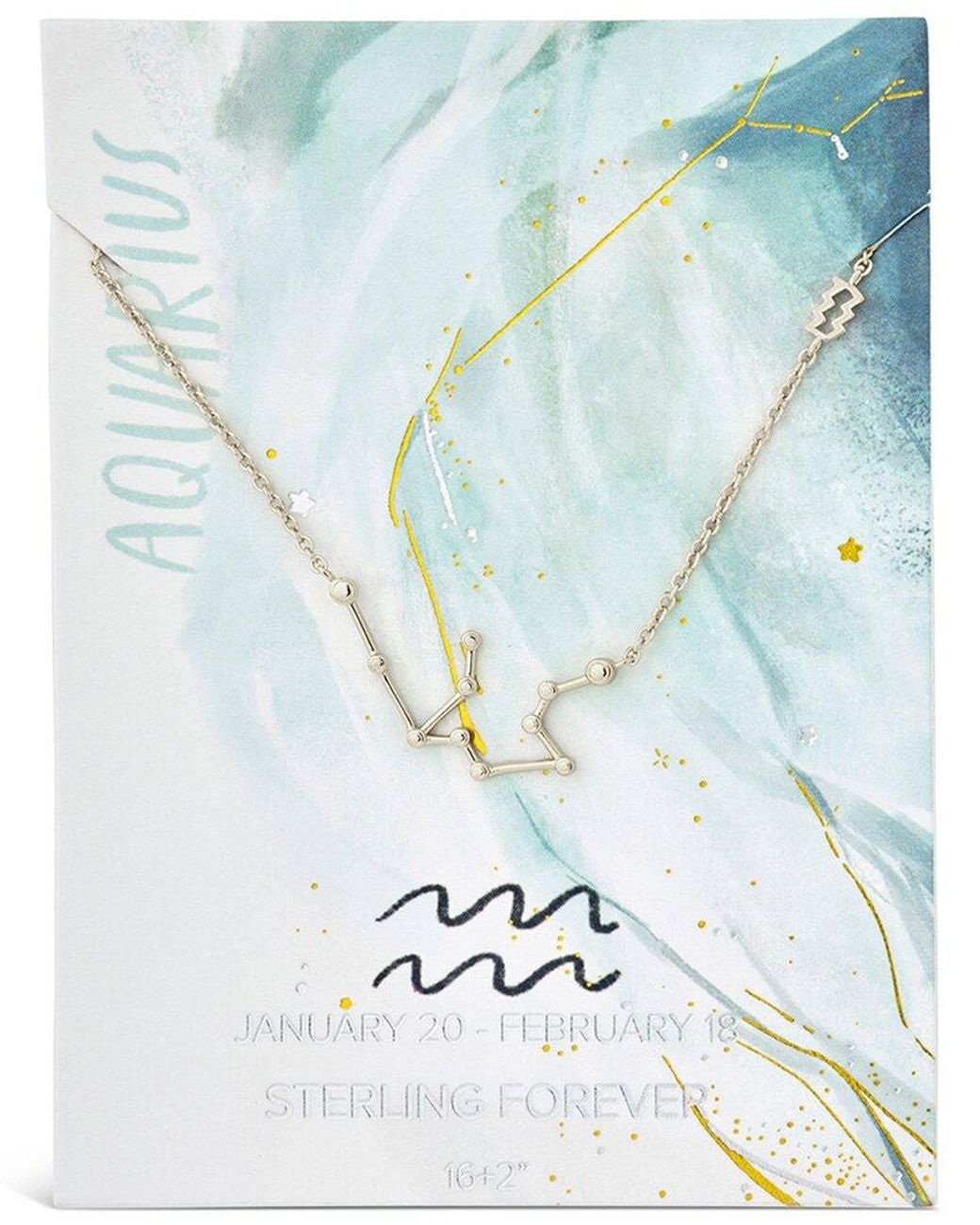 Sterling Forever Blue Rhodium Plated Aquarius Pendant Necklace