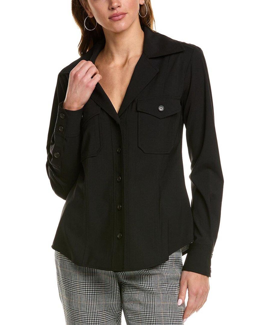 A.L.C. Black Stan Wool-Blend Top