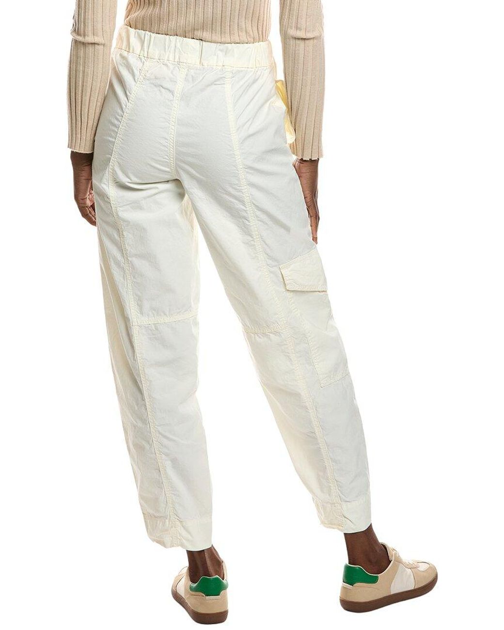 Ganni White Washed Canvas Curve Pant