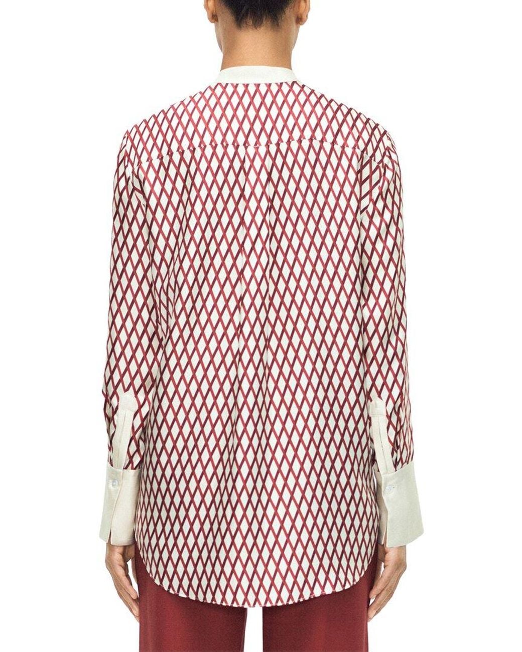 Adam Lippes Red Farrow Silk Top