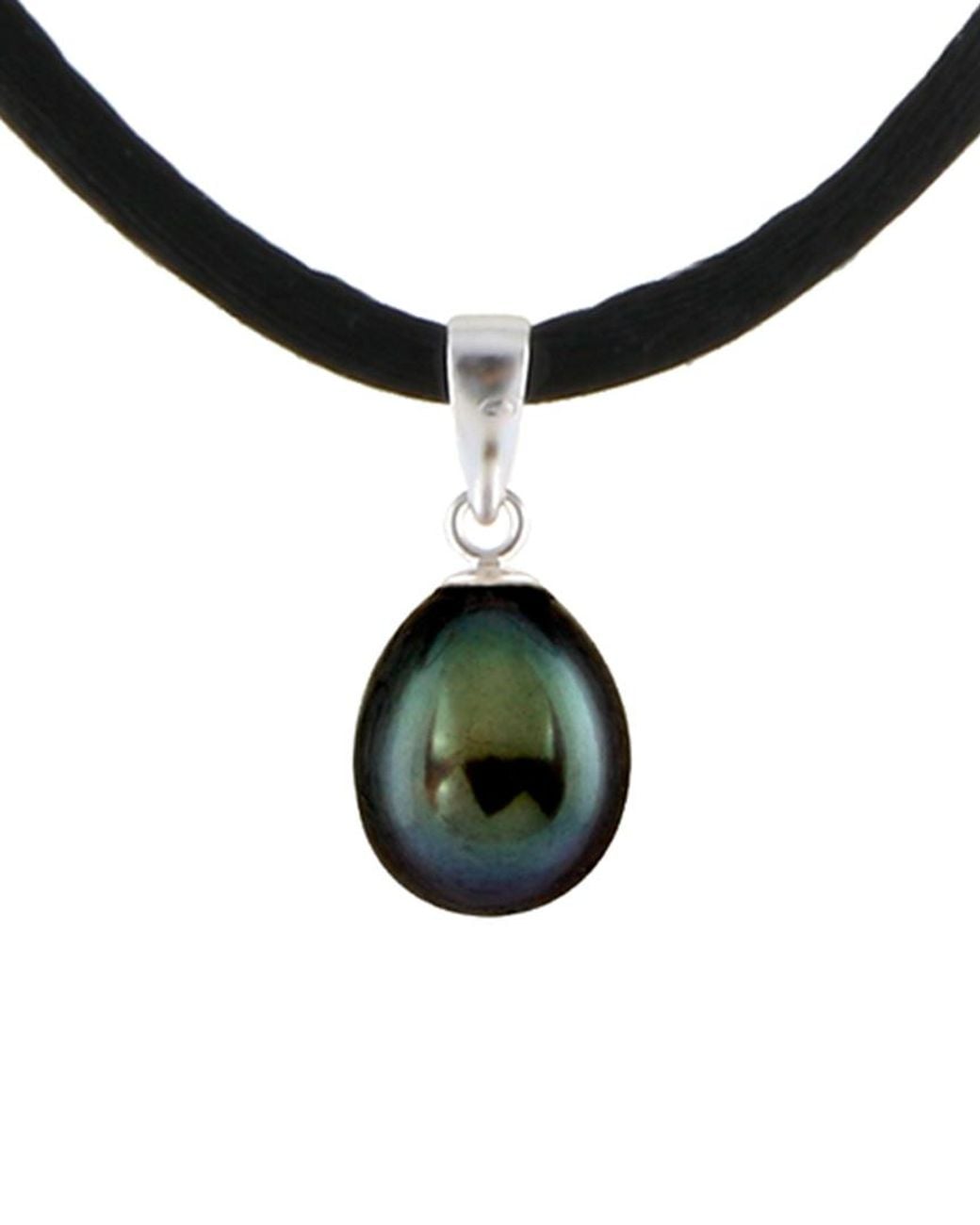 Splendid Black Rhodium Plated Silver 7-8mm Freshwater Pearl Necklace