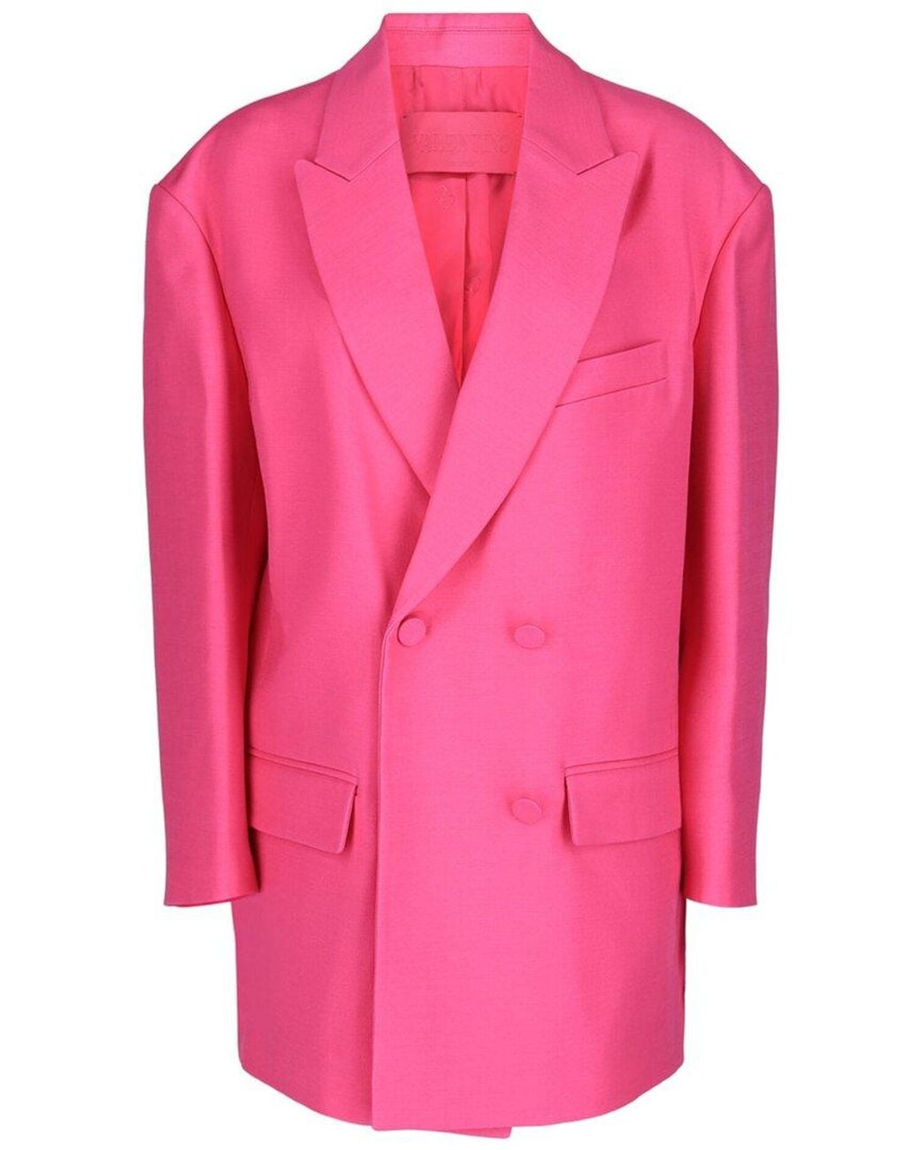 Valentino Pink Oversized Double-Breasted Blazer