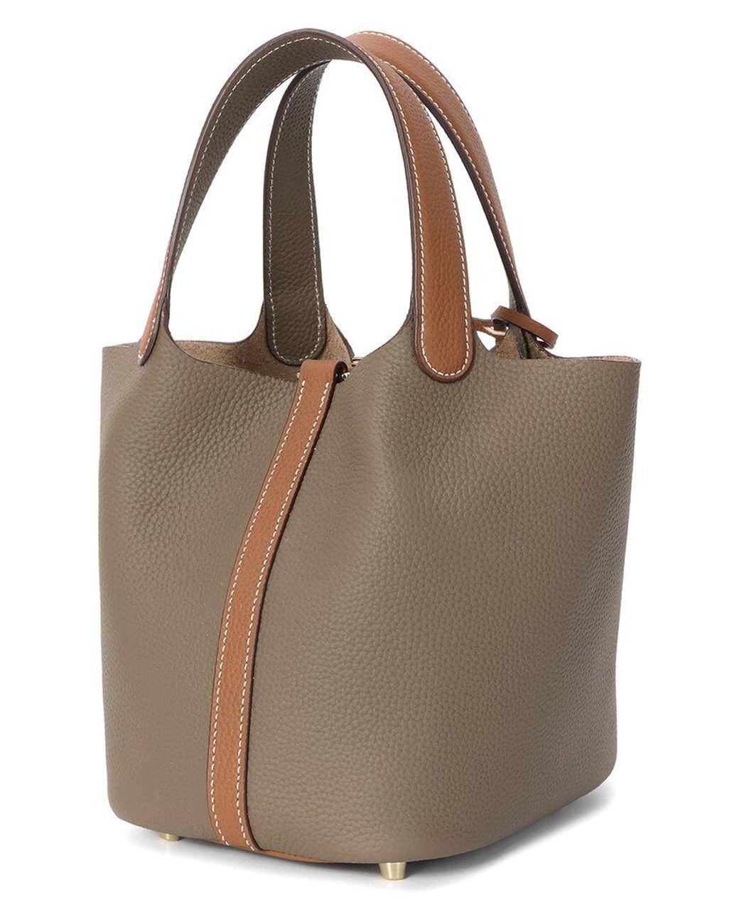 Tiffany & Fred Paris Brown Full-Grain Leather Top-Handle Bag
