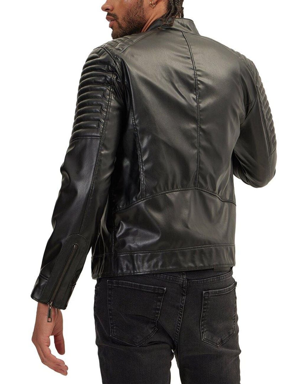 Ron Tomson Black Motorcycle Jacket for men