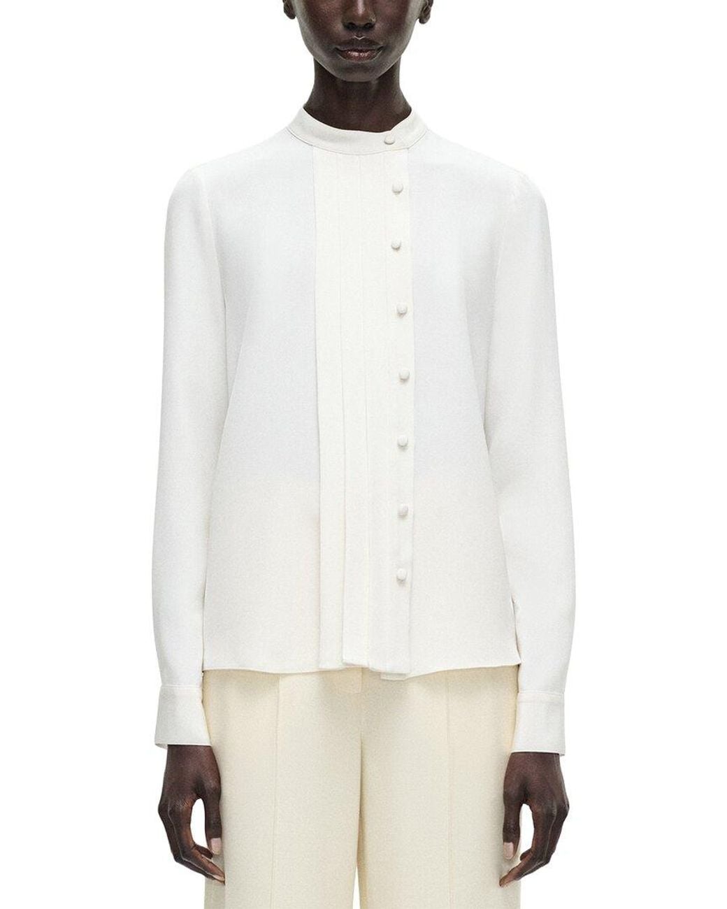 Adam Lippes White Alina Silk Top
