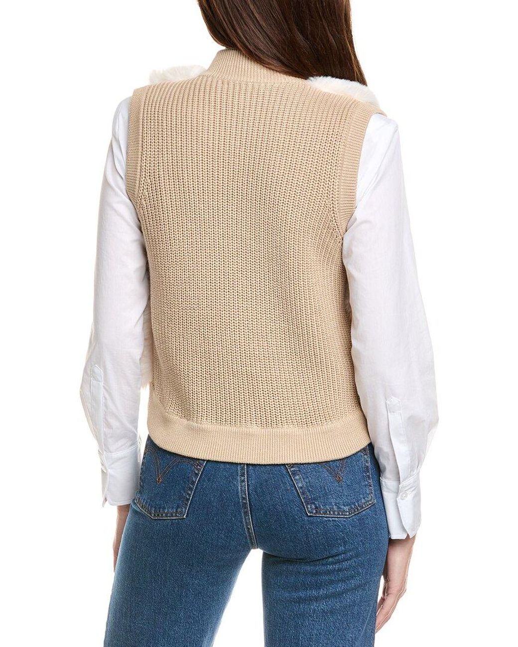 Hannah Rose White Cashmere-blend Vest