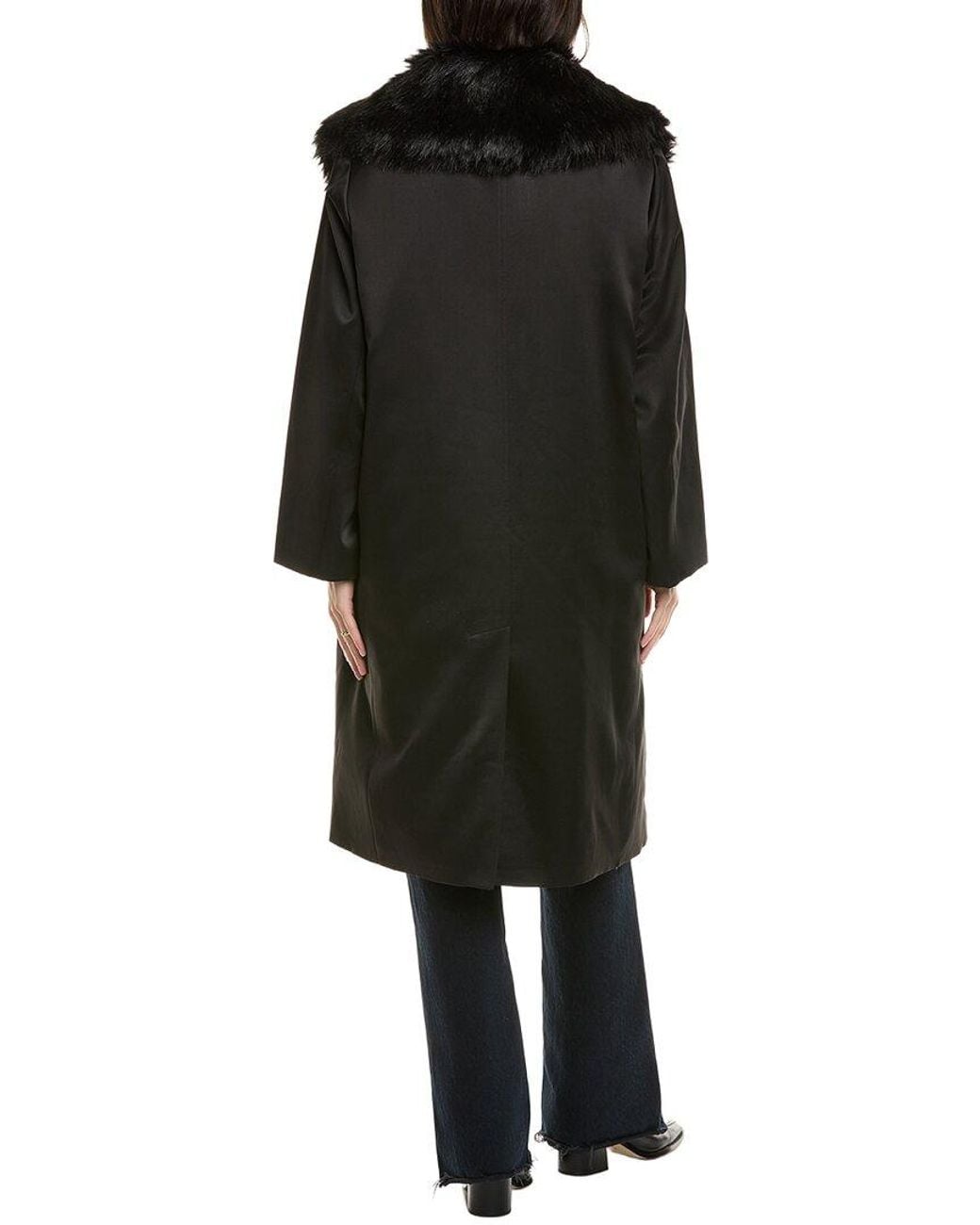 Cynthia Rowley Black Satin Coat