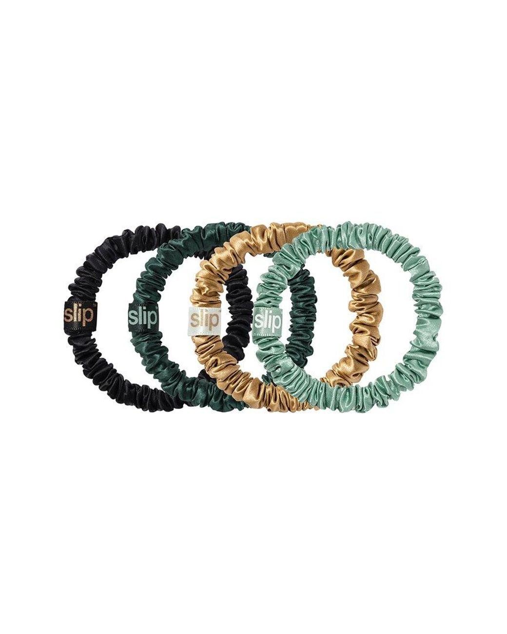 Slip Green Pure Silk Skinny Scrunchie Ornament