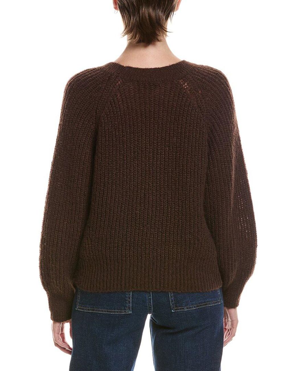 Michael Stars Brown Indra Crewneck Wool-blend Sweater