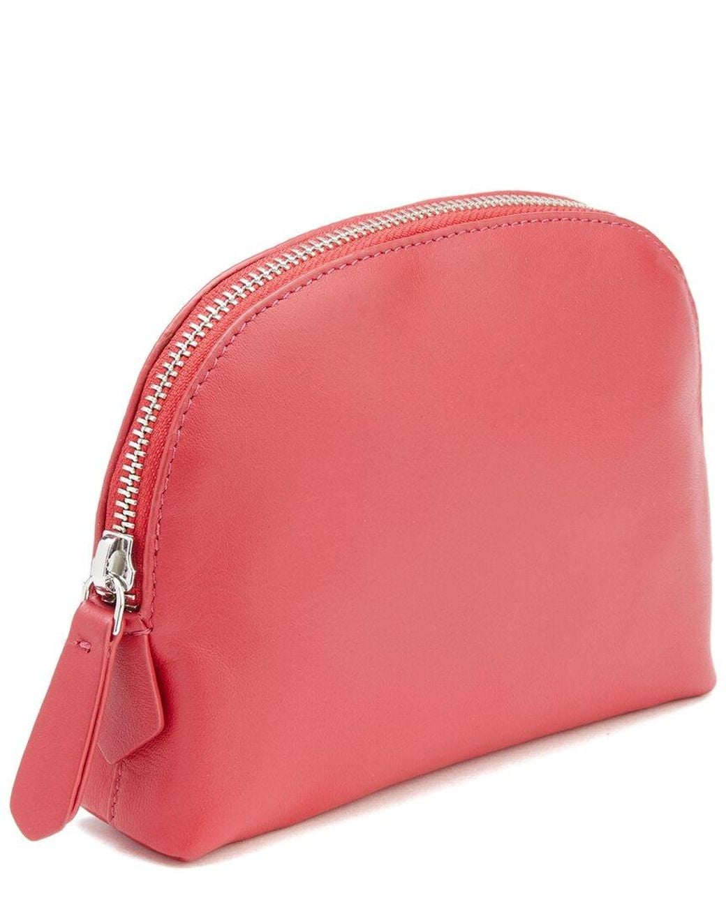 ROYCE New York Pink Compact Leather Cosmetic Bag