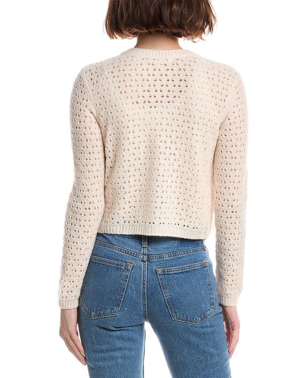 FRAME White The Chenille Wool-Blend Cardigan