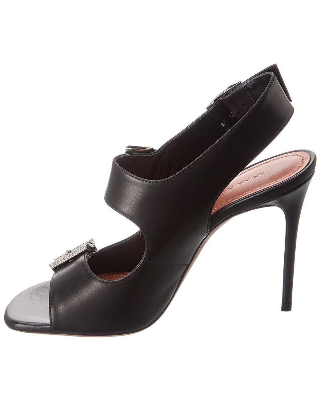 AMINA MUADDI Black Marni Leather Sandal
