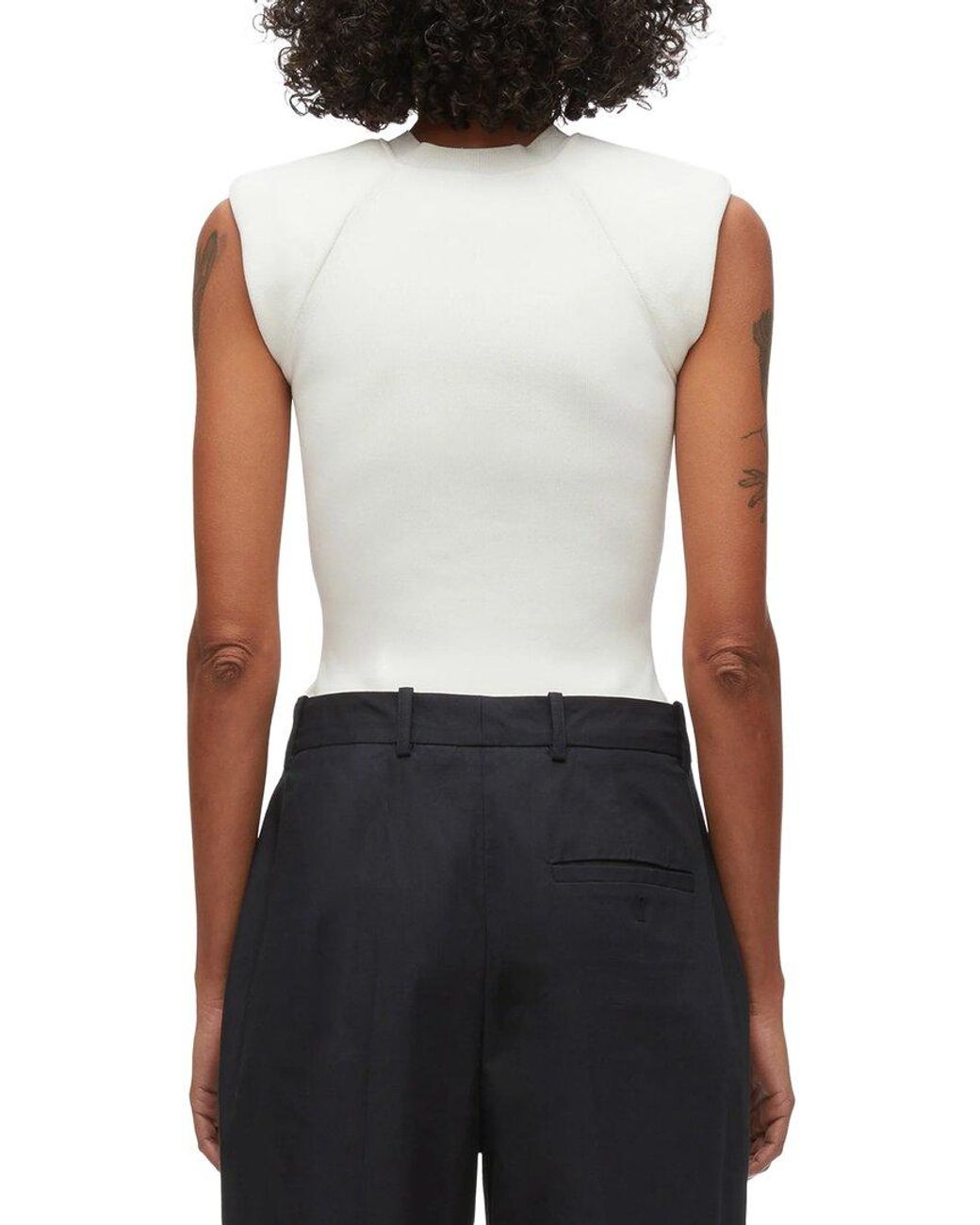 3.1 Phillip Lim White Compact Rib Structured Sleeveless Top