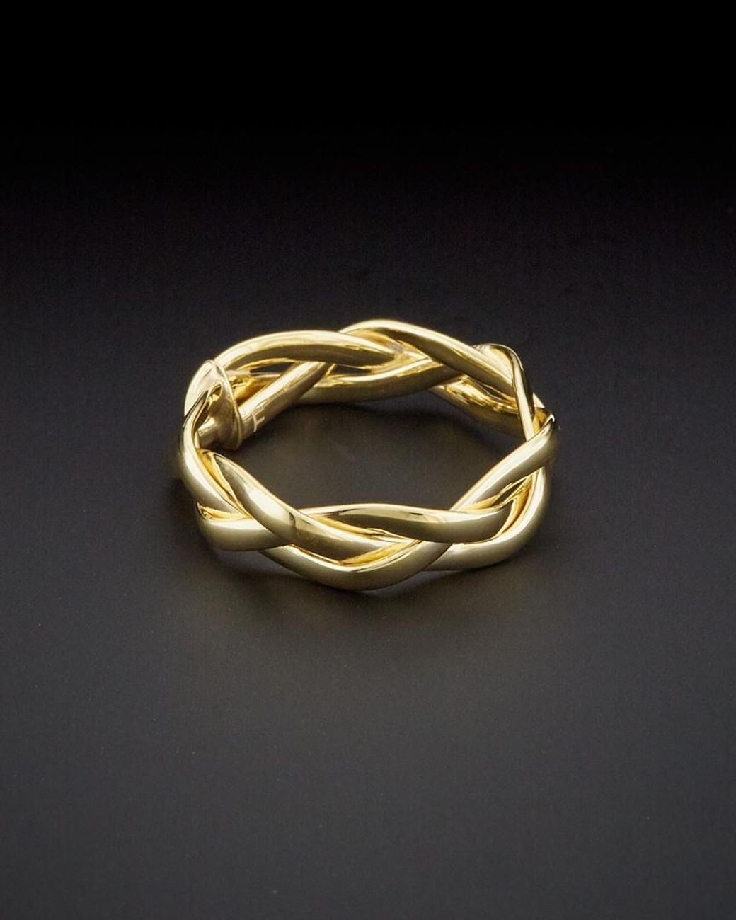 Italian Gold Black 14k Braided Ring
