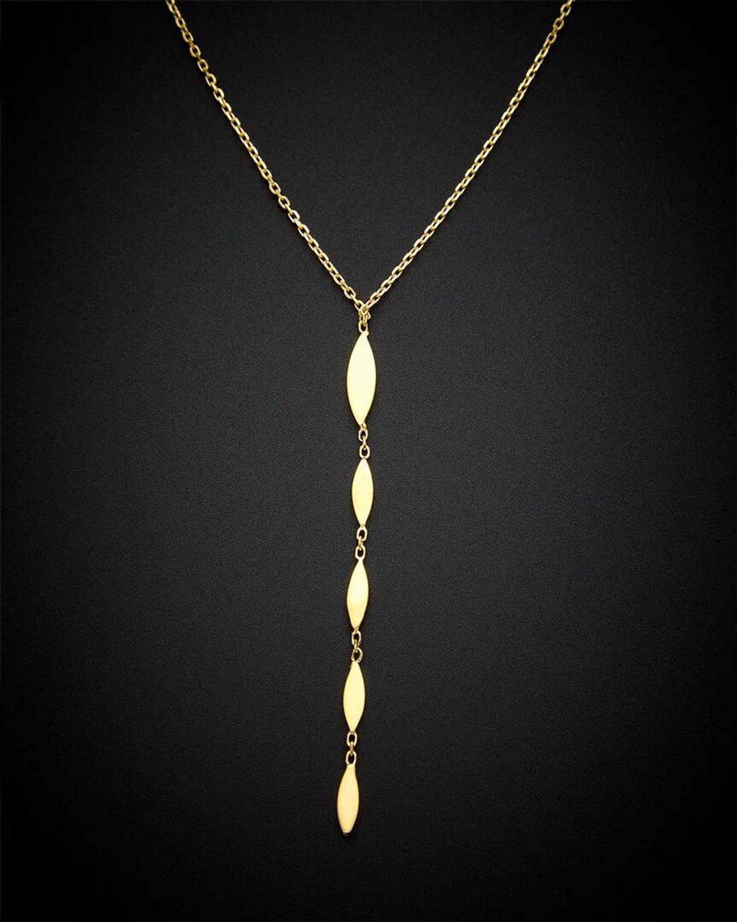 Italian Gold Black 14k Graduated Drop Necklace