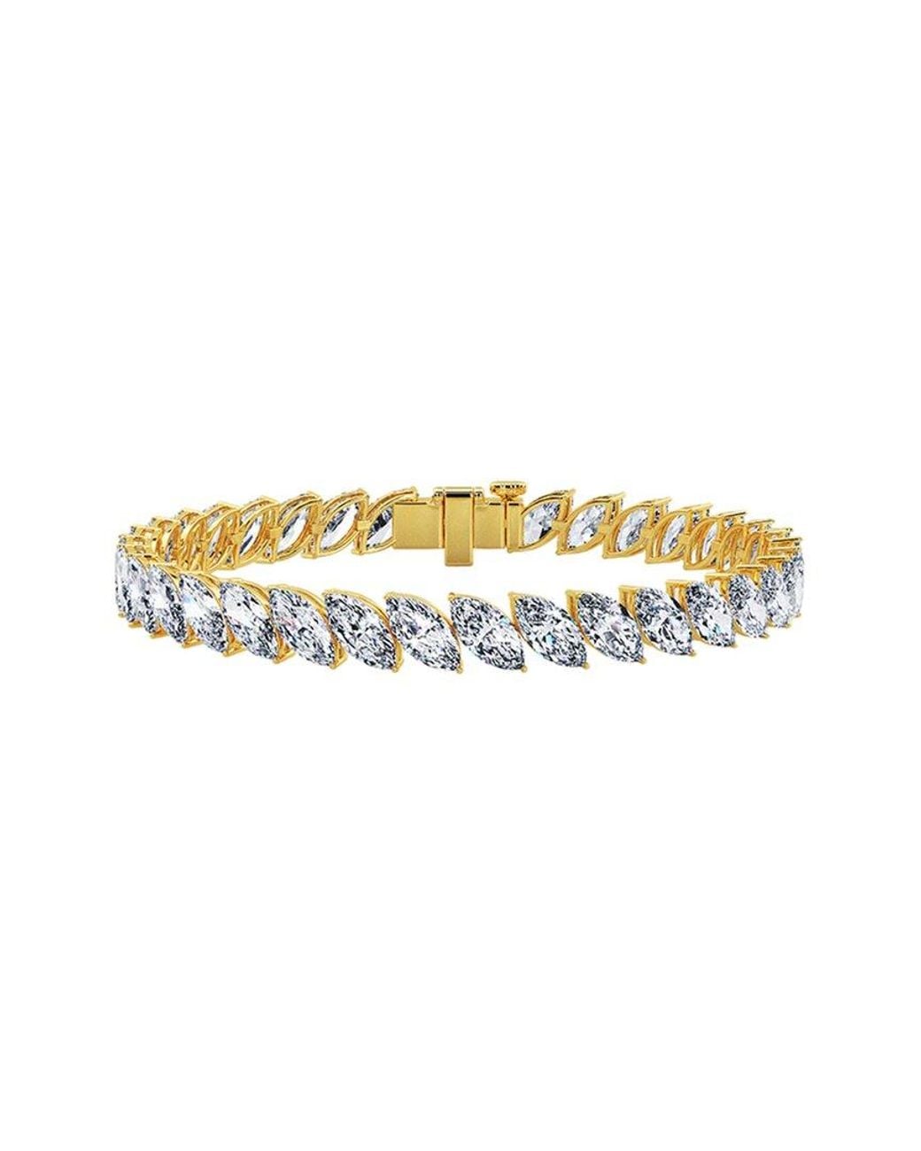 Lab Grown Diamonds Metallic 14K 11.50 Ct. Tw. Lab-Grown Diamond Tennis Bracelet