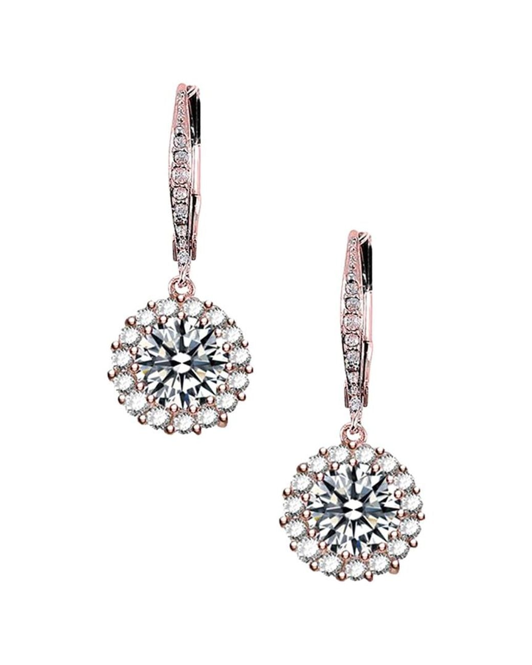 Genevive Jewelry Metallic Dnu Silver Gemstone Drop Earring