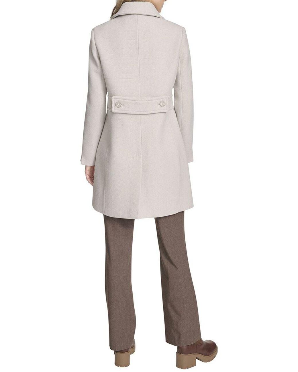 Andrew Marc Gray Emmeline Wool-Blend Slim Coat