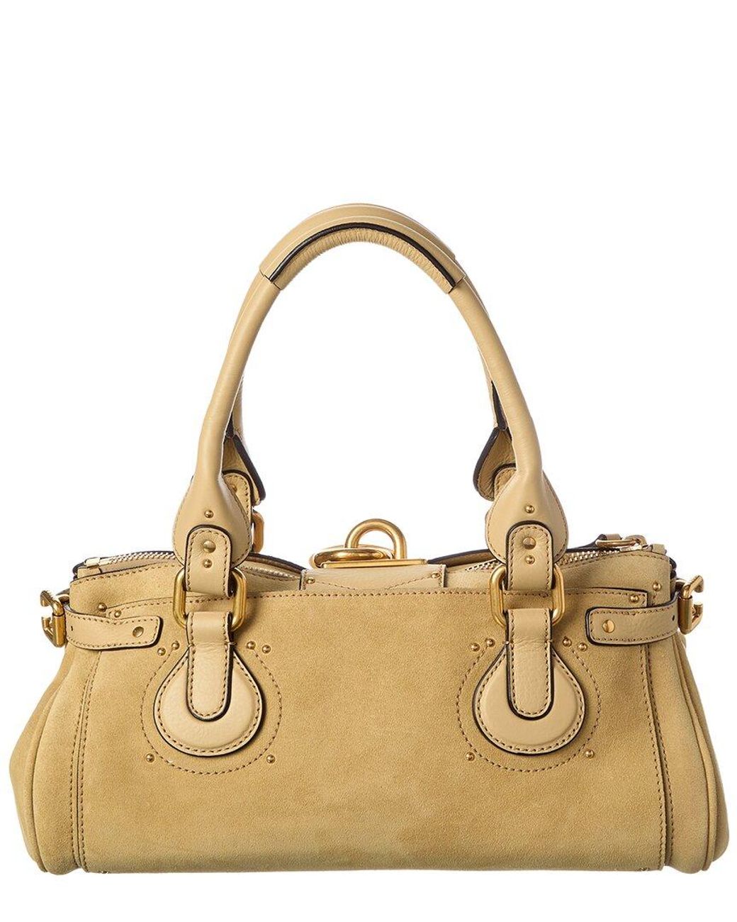 Chloé Metallic Paddington Suede & Leather Shoulder Bag
