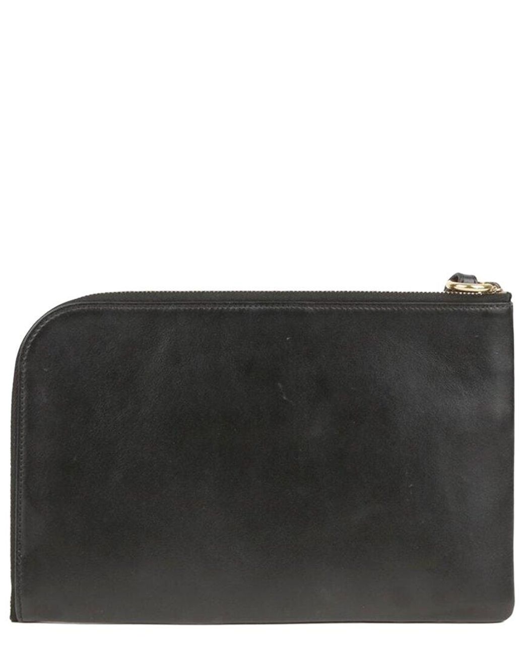 Chloé Black Leather Logo Zipper Strap Wallet Clutch (Authentic Pre-Loved)