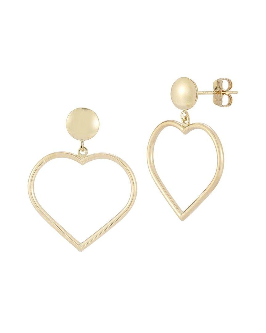 Ember Fine Jewelry White 14k Heart Drop Earrings