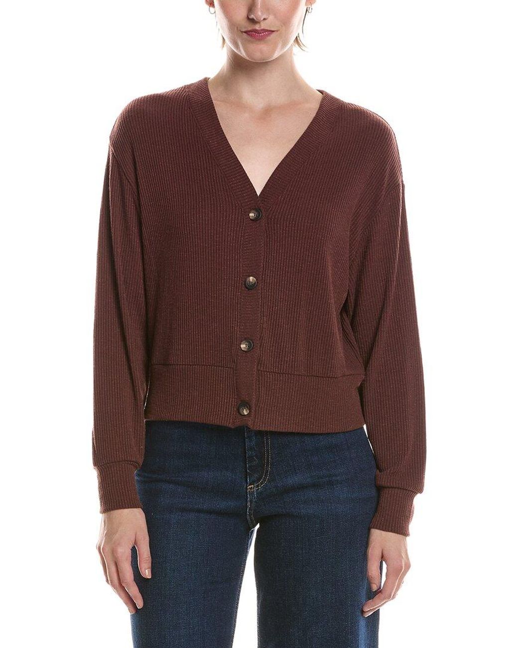 Michael Stars Purple Ilsa V-neck Cardigan