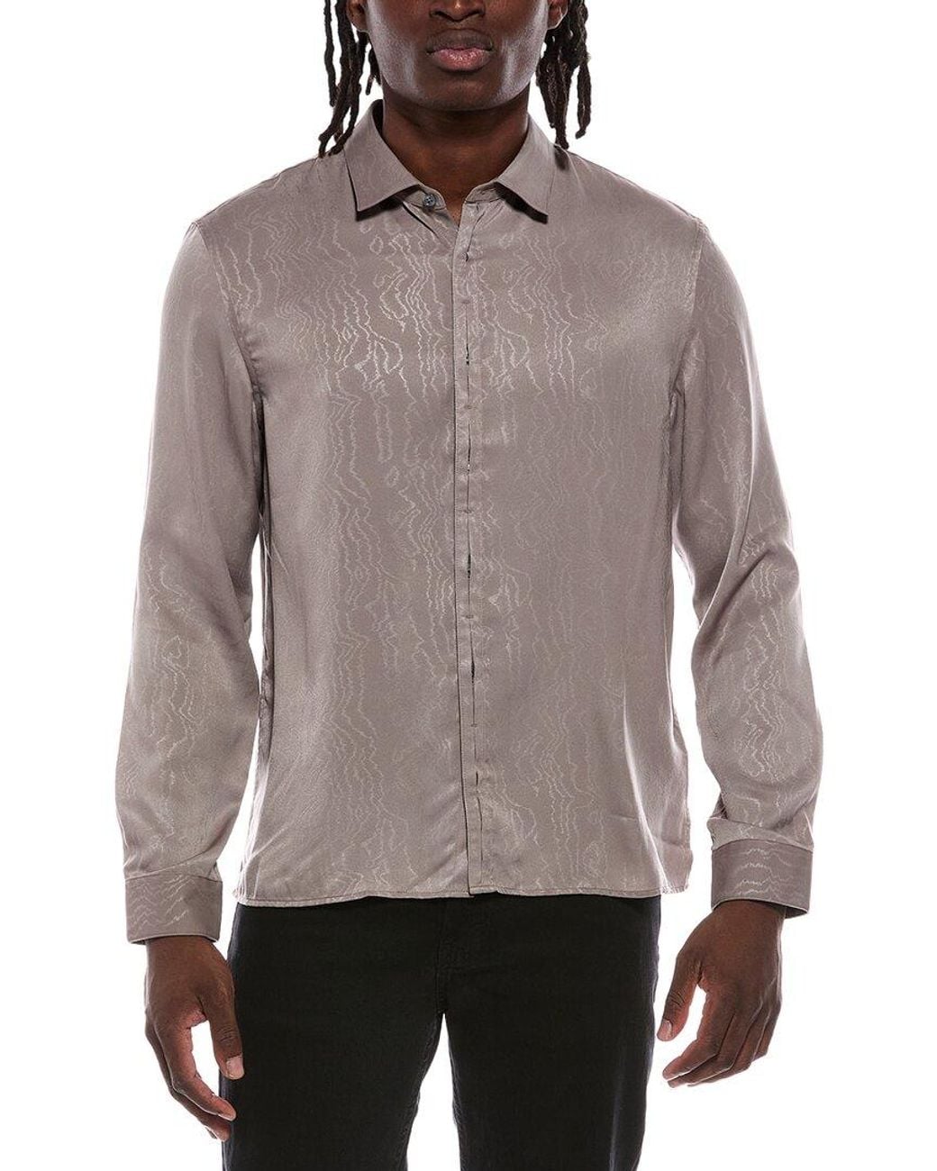 John Varvatos Gray Hickory Shirt for men