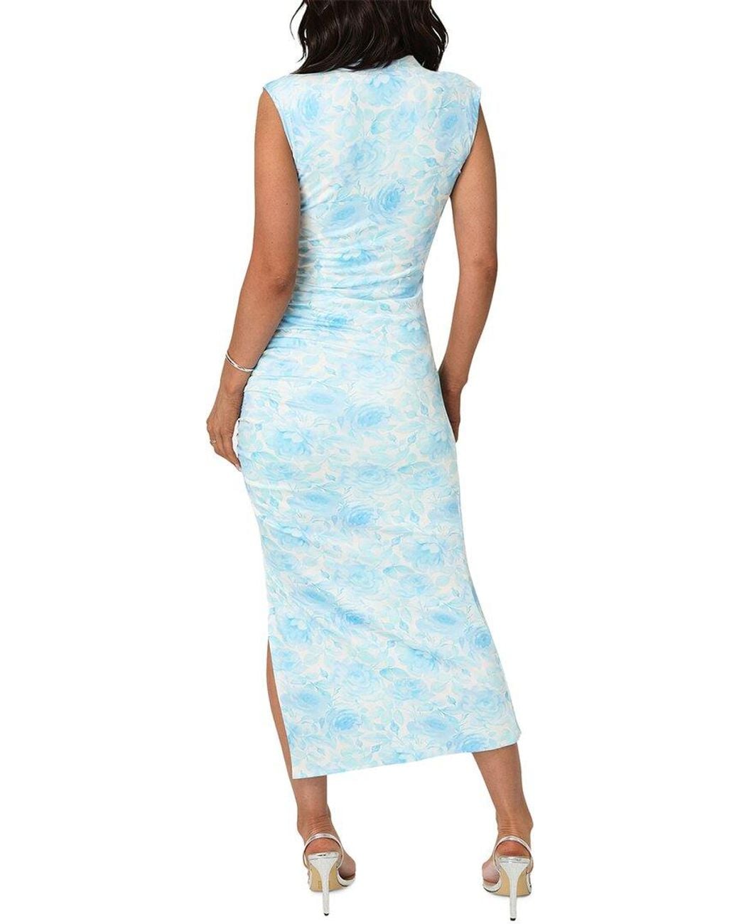 Bebe Blue Mock Neck Maxi Dress