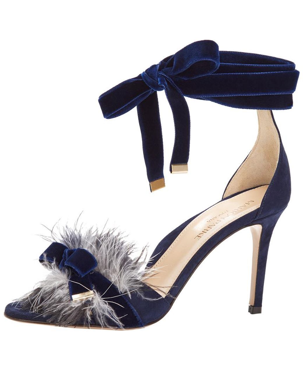 Marion Parke Blue Lainey Suede Sandal