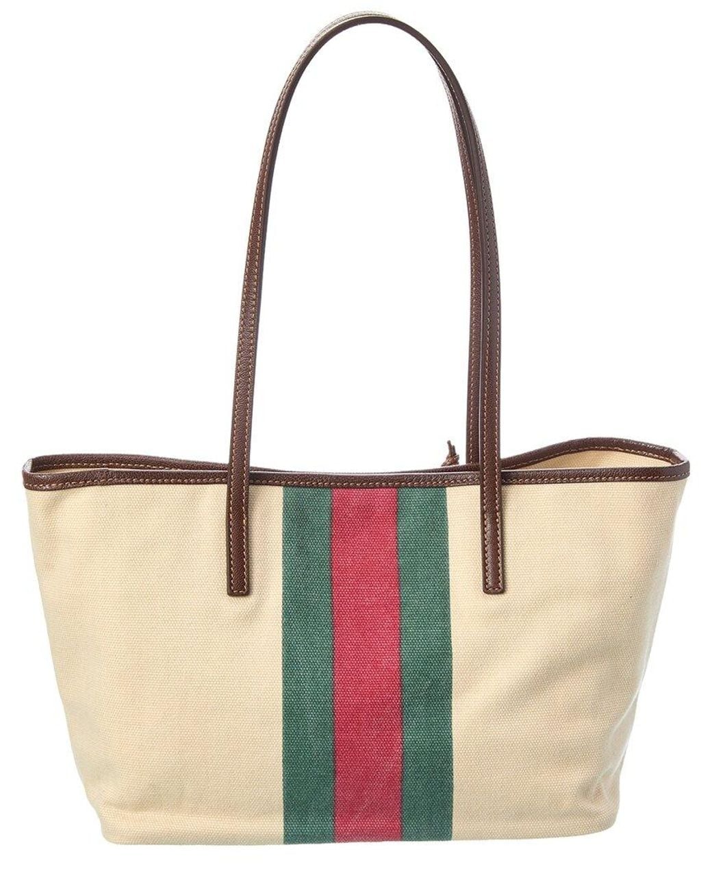 Gucci White Tribeca Small Canvas & Leather Tote