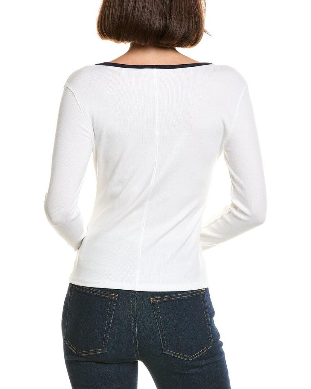 FRAME White The Sporty V-Neck Top