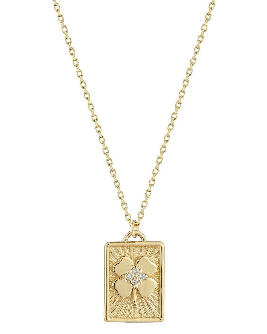 Ember Fine Jewelry Metallic 14K 0.08 Ct. Tw. Diamond Necklace