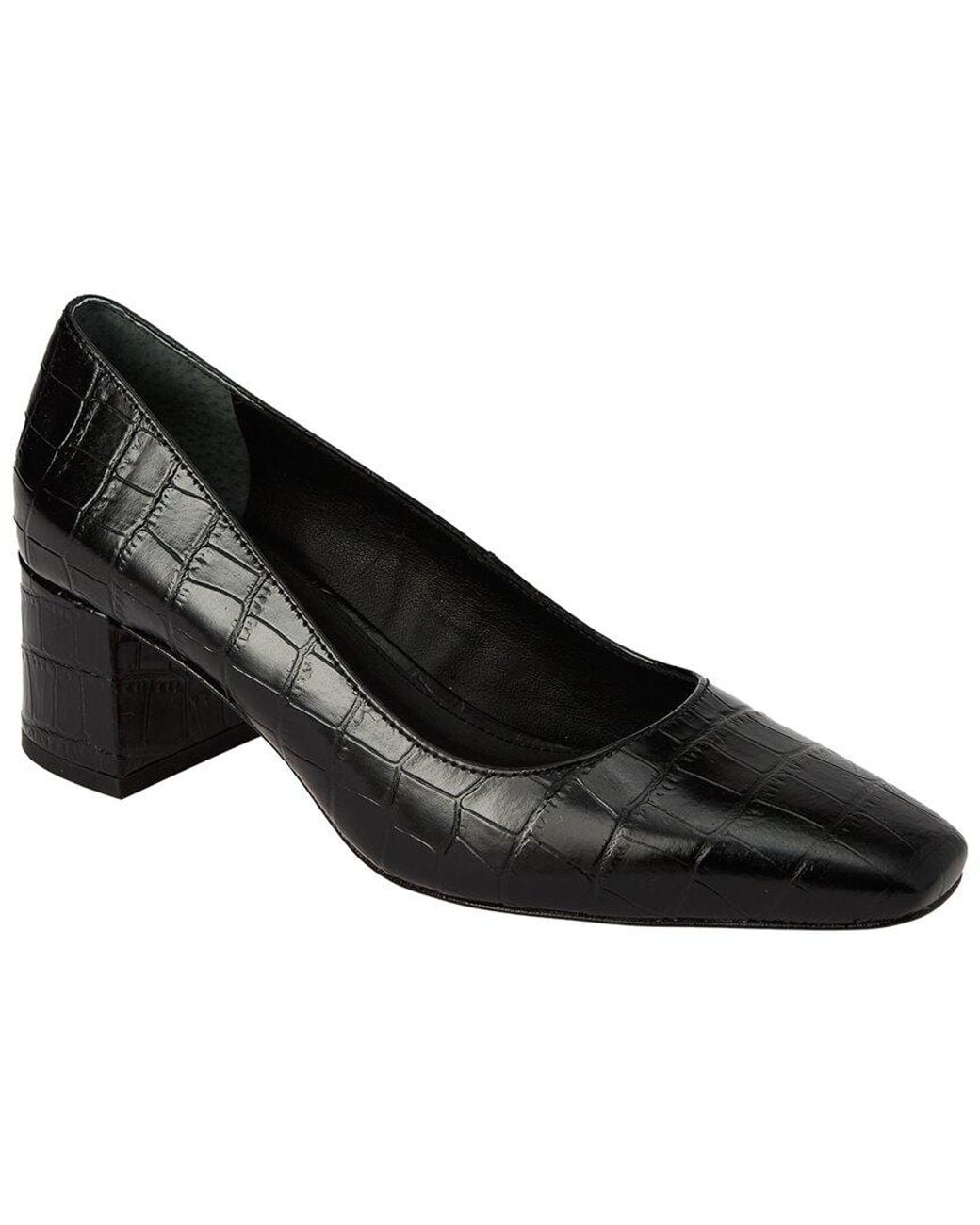 J.McLaughlin Black Feodora Leather Block Heel