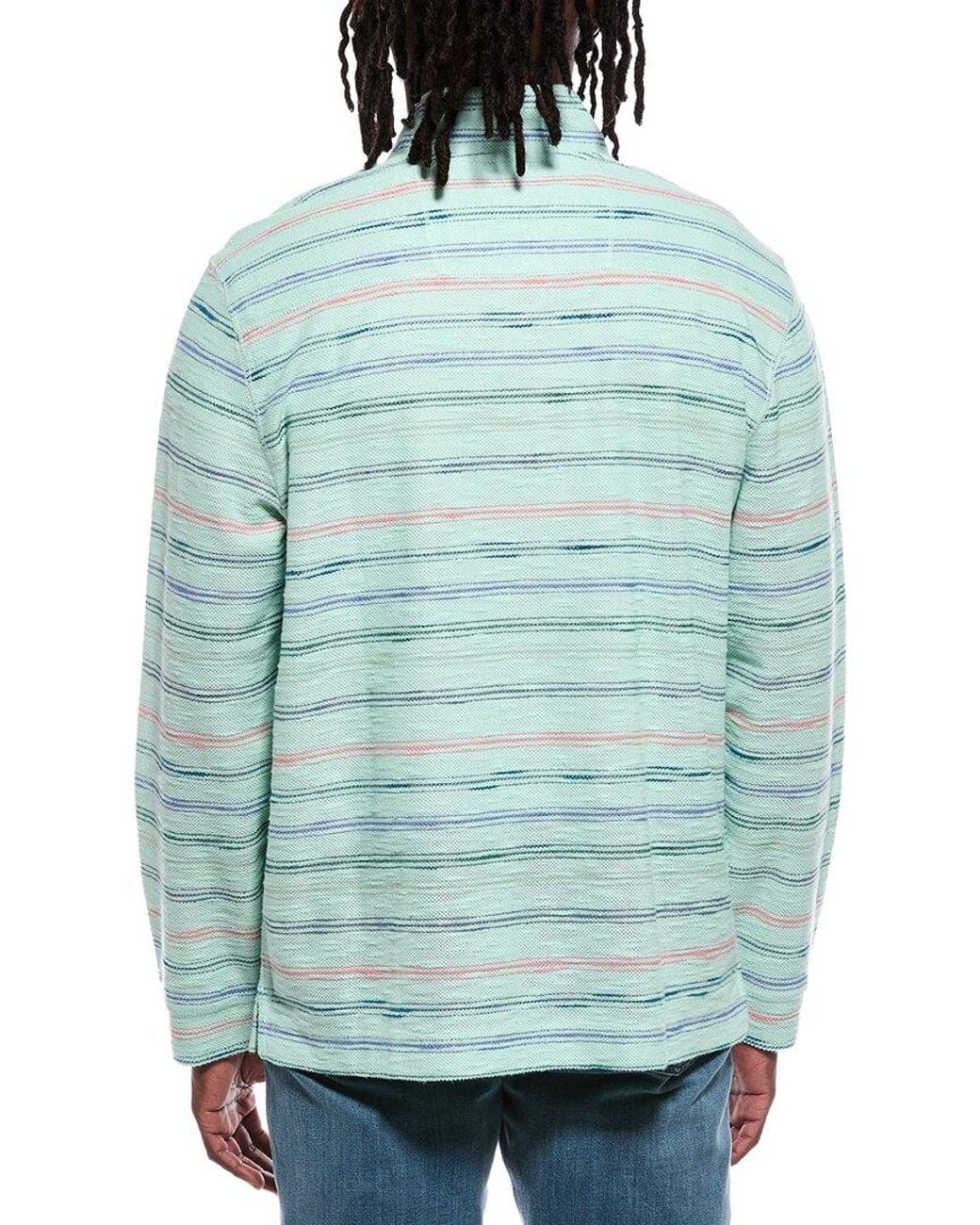 Tommy Bahama Blue Minori Sands Button Mock Neck Pullover for men