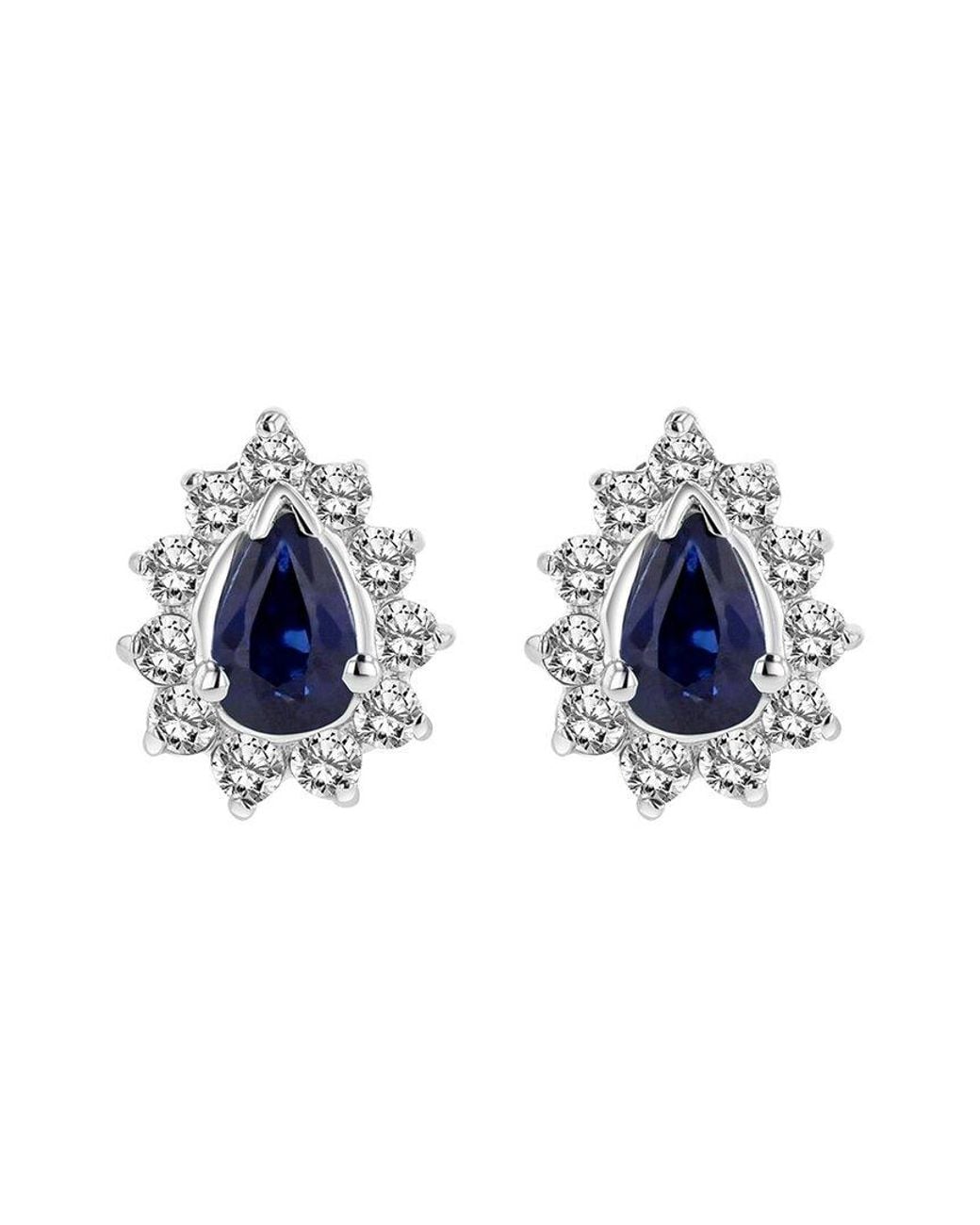 LEVARON Blue 14K 0.70 Ct. Tw. Diamond & Sapphire Earrings