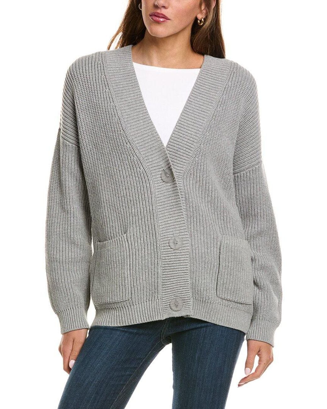 525 America Gray Brooklyn Relaxed Pocket Cardigan