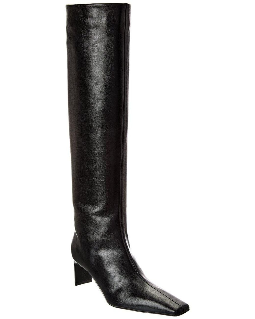 Khaite Black Ona Leather Knee-High Boot