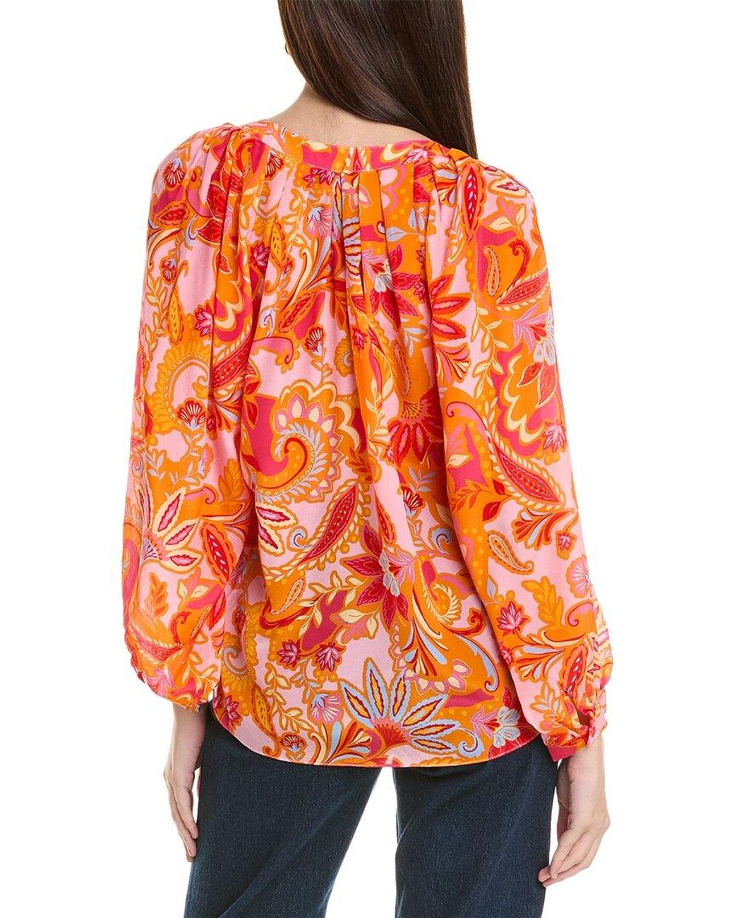 Hale Bob Orange Josie Silk Top