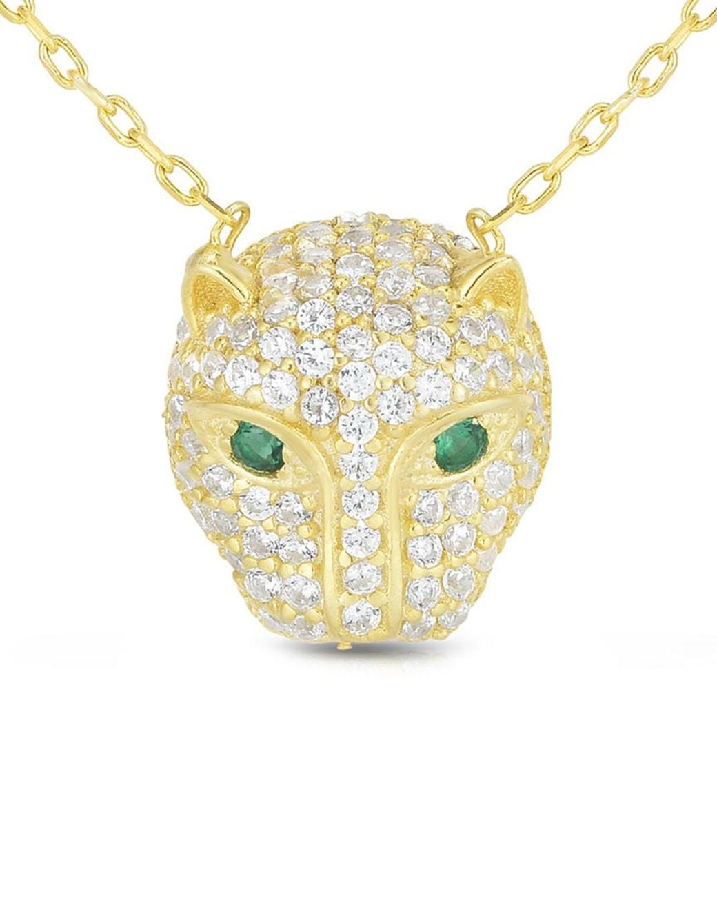 Sphera Milano Metallic 18k Over Silver Cz Necklace