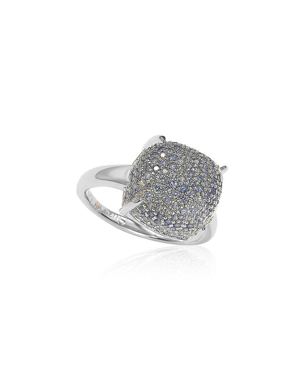 Suzy Levian Gray Silver Cz Ring