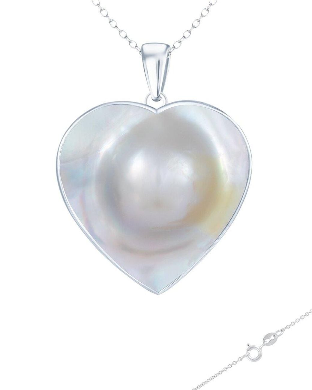 Splendid White 25X25Mm Pearl Plated Pendant