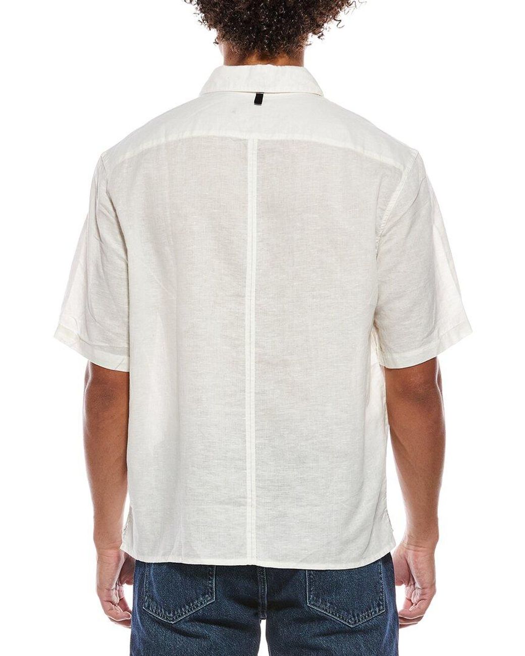 Rag & Bone White Dalton Linen Shirt for men