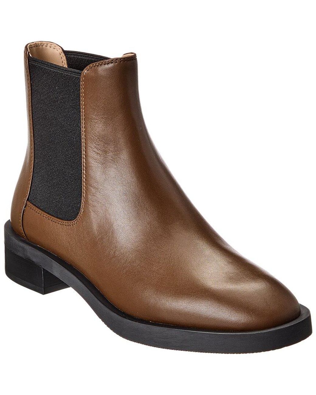 Stuart Weitzman Brown Sondra Sleek Leather Bootie